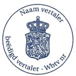 stempel beëdigde vertaling