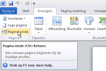 Pagina-einde invoegen